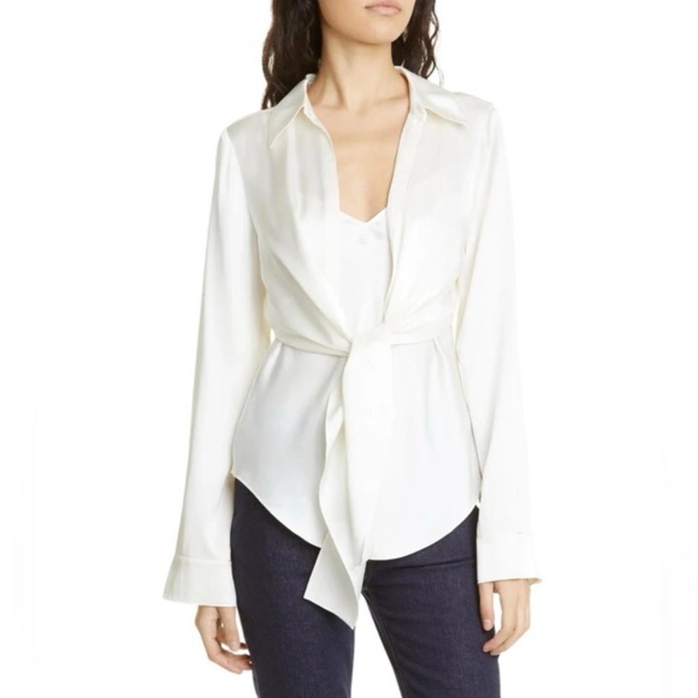 NWT Cinq à Sept Ally 100% Silk two Piece Ivory Blouse